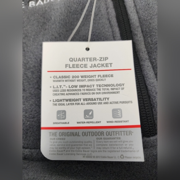 EDDIE BAUER Pullover Quarter Zipper Fleece Jacket. Size: M - Picture 9 of 12
